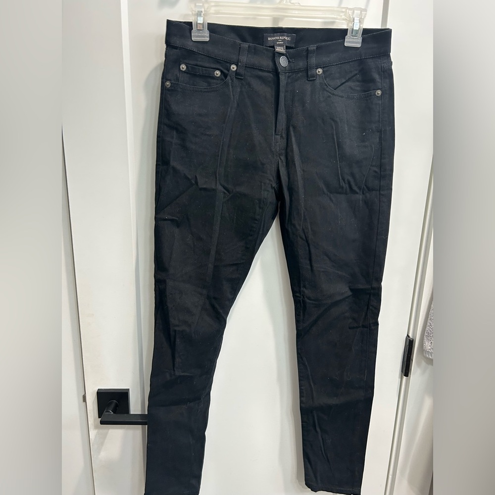 EUC - Banana Republic Cotton Blend Black High Rise Skinny Pants Size 4/27